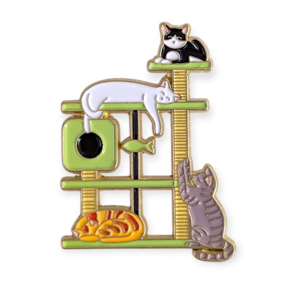 Animal Enamel Pin: Cat Tree - Picture 1 of 2